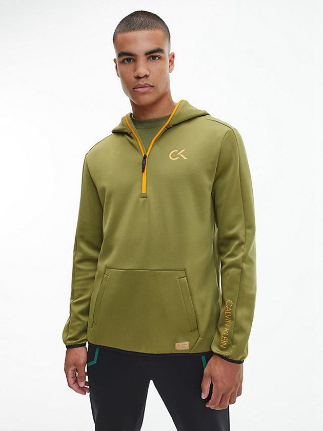 Calvin Klein USA Balaclava Mens Hoodie Olive 6907135-DW